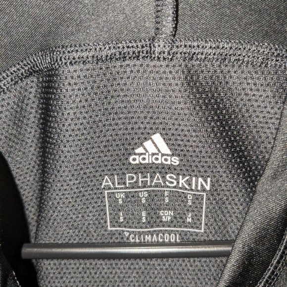 Adidas Alphaskin 3-Stripes L/S Climacool Shirt Black Men's Size - Picture 6 of 6